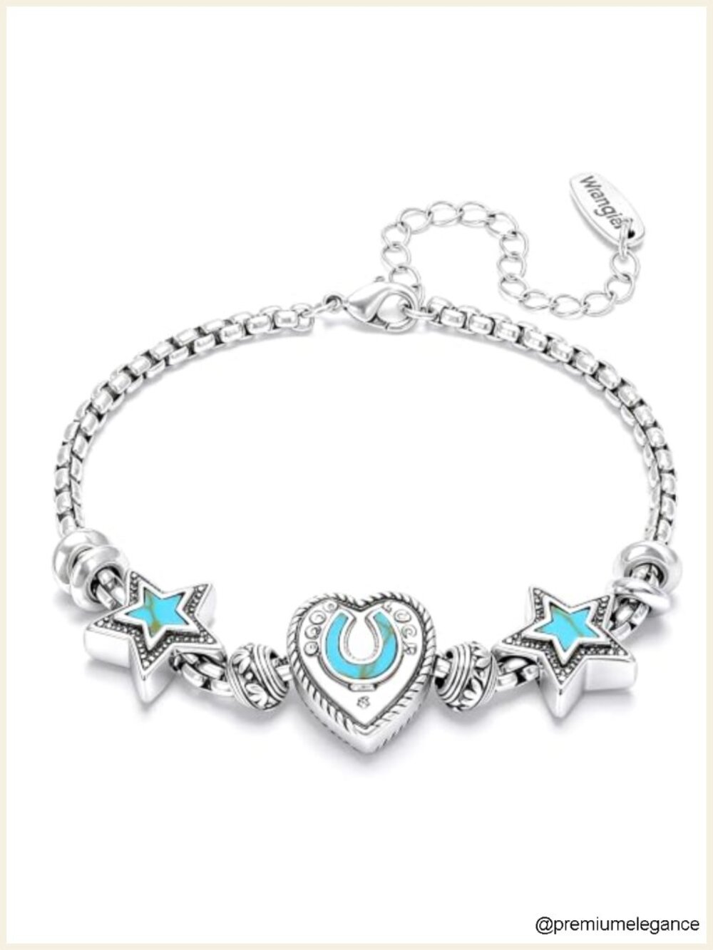 Silver & 14K Gold Plated Sliding Charm Bracelet - Western Jewelry with Charms
